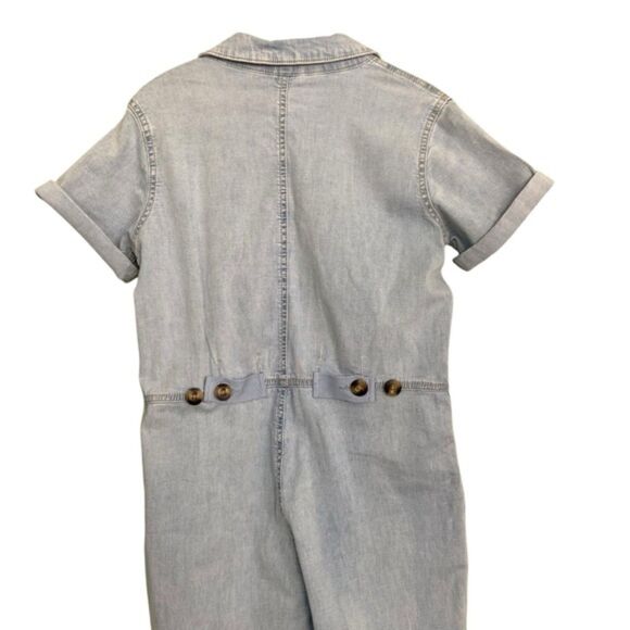 No Boundaries Jean Button Short Sleeve Jumpsuit XS - Picture 9 of 13
